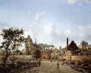 HEYDEN, Jan van der View of Delft sg oil painting artist